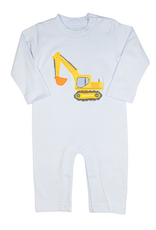 The Smiley Crab SCF26 Romper Lt. Blue Stripe Frontloader