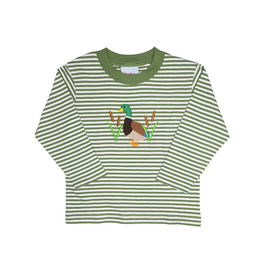 The Smiley Crab Long Sleeve Shirt Green Stripe Mallard