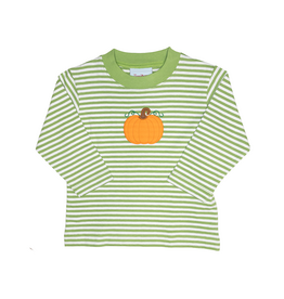 The Smiley Crab Long Sleeve Shirt Green Stripe Pumpkin