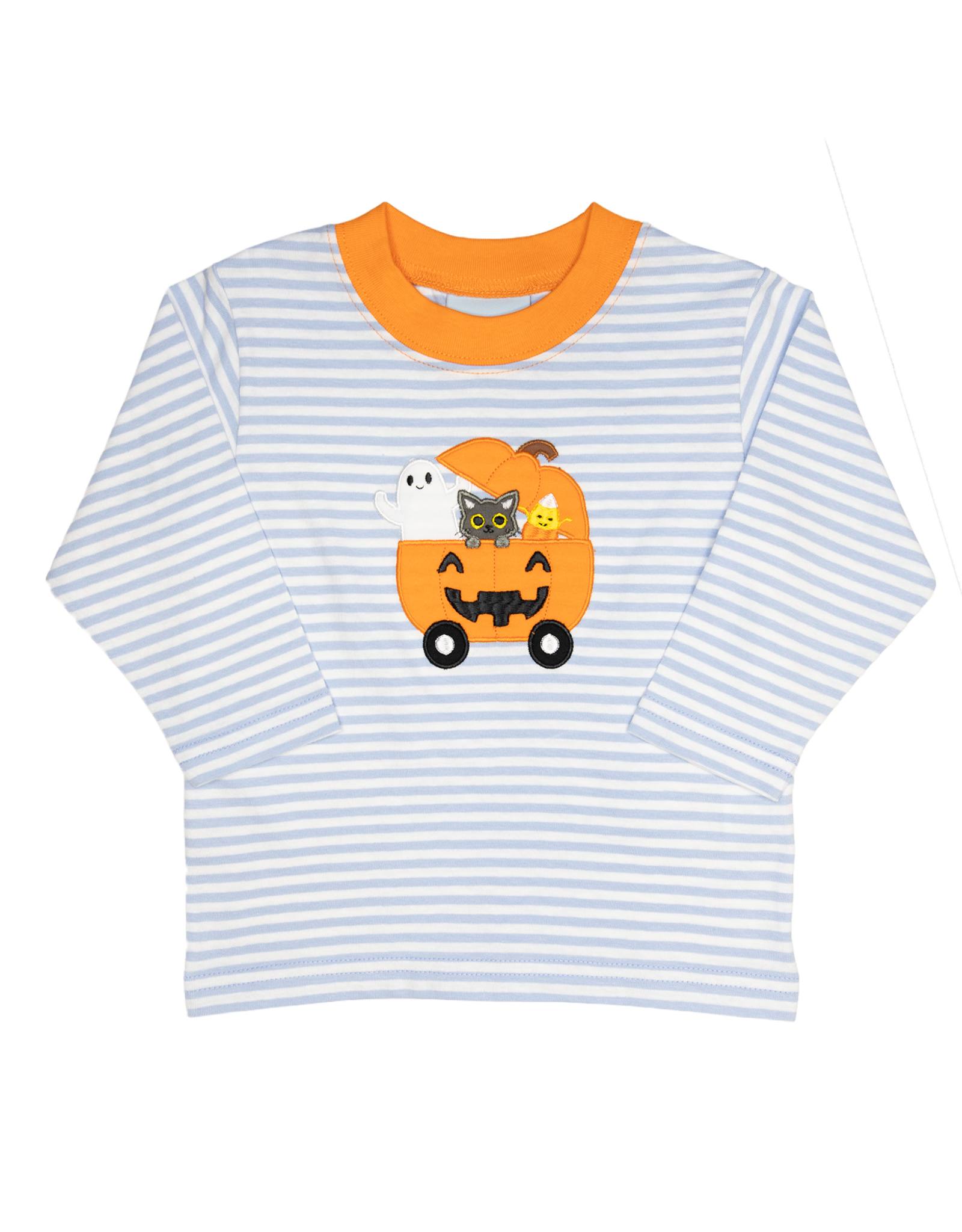 The Smiley Crab SCF26 LS Shirt Lt Blue Stripe Halloween Friends