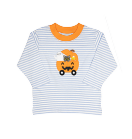The Smiley Crab Long Sleeve Shirt Light Blue Stripe Halloween Friends