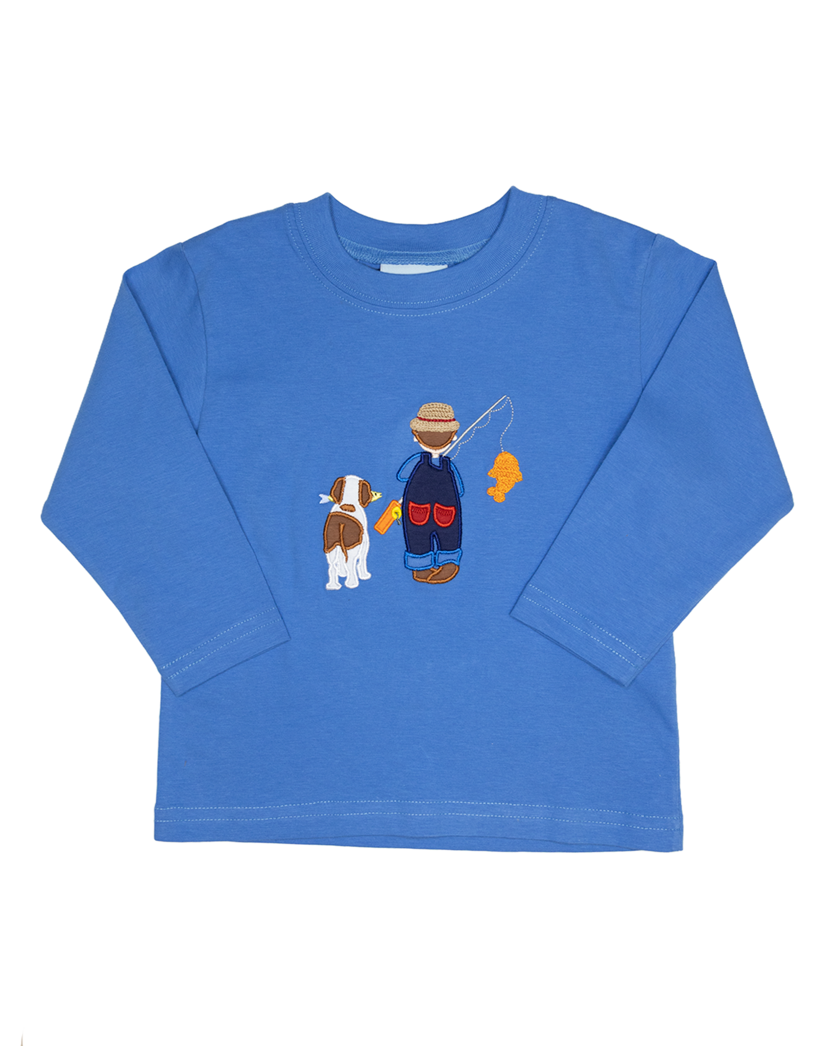 The Smiley Crab SCF26 LS Shirt Blue Fishing Boy/Dog