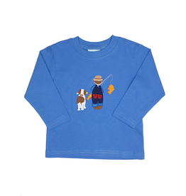 The Smiley Crab Long Sleeve Shirt Blue Fishing Boy/Dog