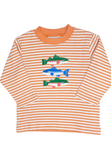 The Smiley Crab SCF26 LS Shirt Orange Stripe Three Fish