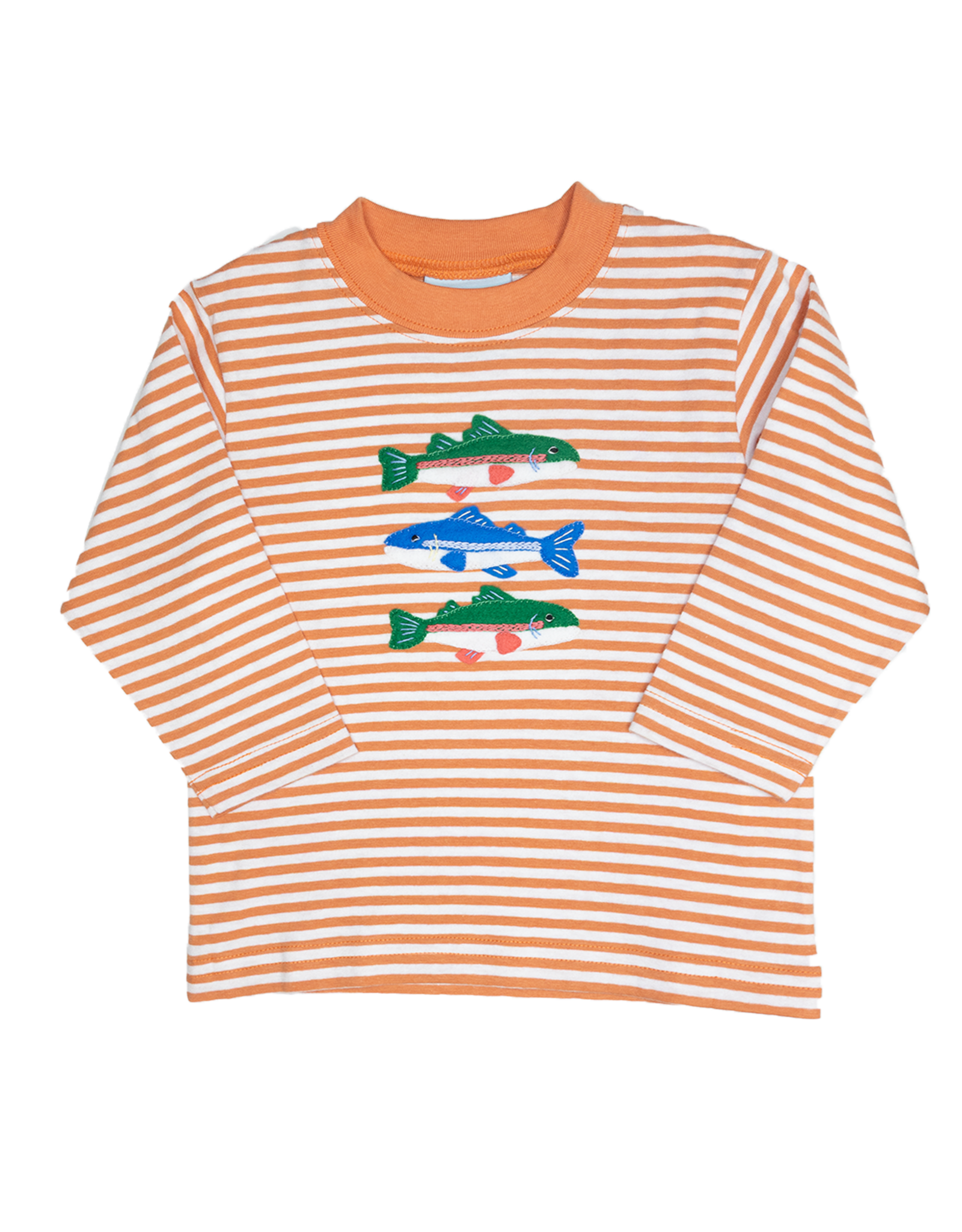 The Smiley Crab SCF26 LS Shirt Orange Stripe Three Fish