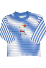 The Smiley Crab SCF26 LS Shirt Blue Stripe Fishing Lures