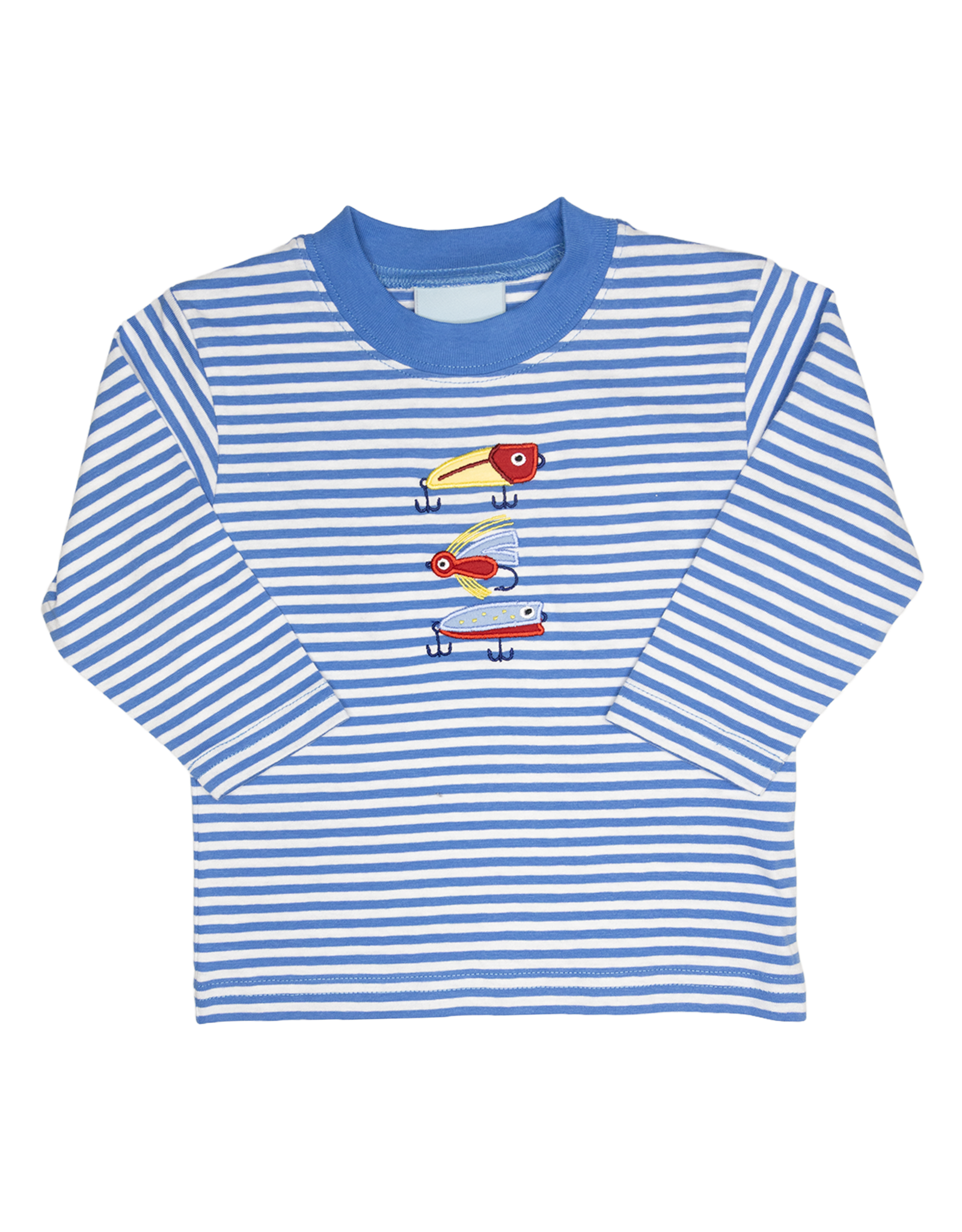 The Smiley Crab SCF26 LS Shirt Blue Stripe Fishing Lures