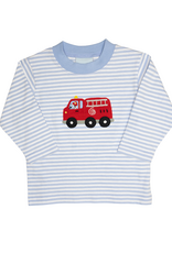 The Smiley Crab SCF26 LS Shirt Lt. Blue Stripe Firetruck