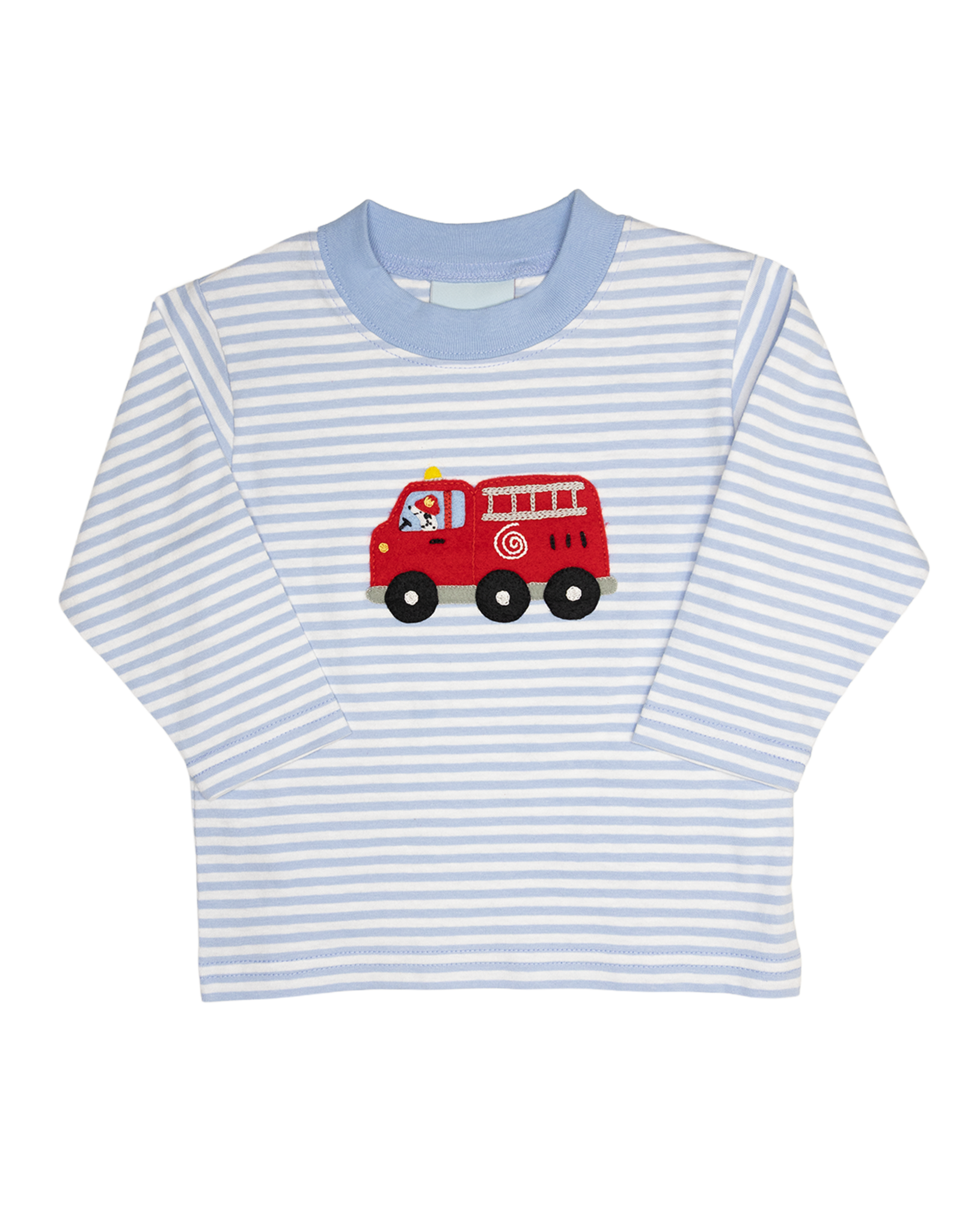 The Smiley Crab SCF26 LS Shirt Lt. Blue Stripe Firetruck