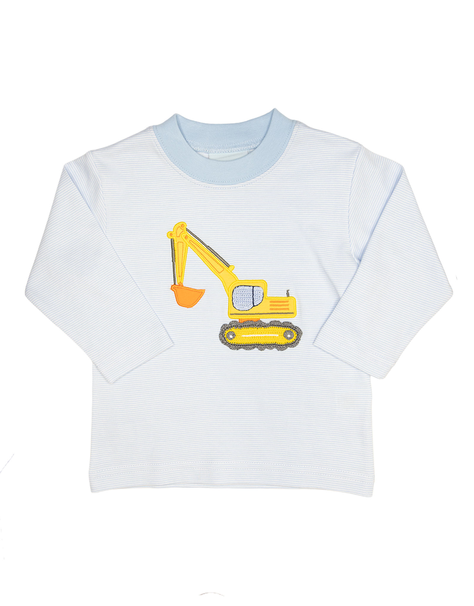The Smiley Crab SCF26 LS Shirt Lt. Blue Stripe Frontloader