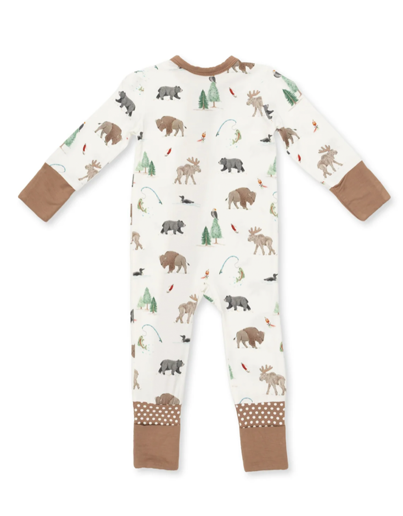 Angel Dear ADF26 2 Way Zipper Romper Northern Woodlawn Animals