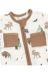 Angel Dear ADF26 2 Way Zipper Romper Northern Woodlawn Animals