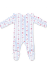 Angel Dear ADF26 2 Way Zipper Ruffle Sleeve Footie Anna Floral Stripe