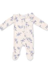 Angel Dear ADF26 2 Way Zipper Ruffle Sleeve Footie Sweet Hanna Floral Velour