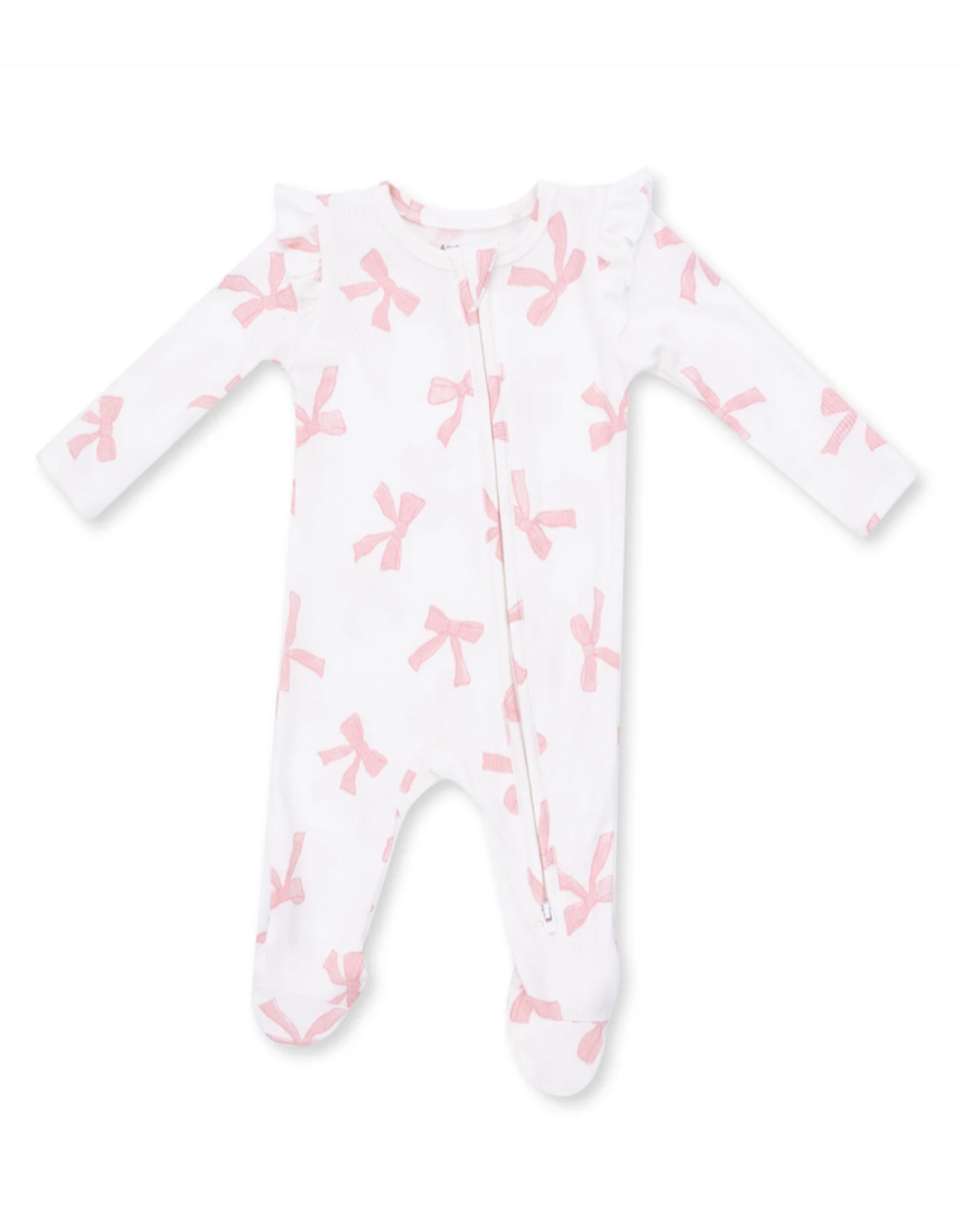 Angel Dear ADF26 2 Way Zipper Ruffle Sleeve Footie Pretty Bows