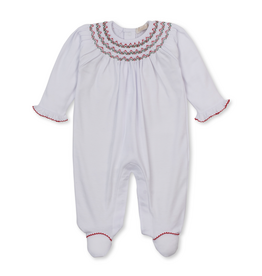 Kissy Kissy Holiday Medley Smocked Footie