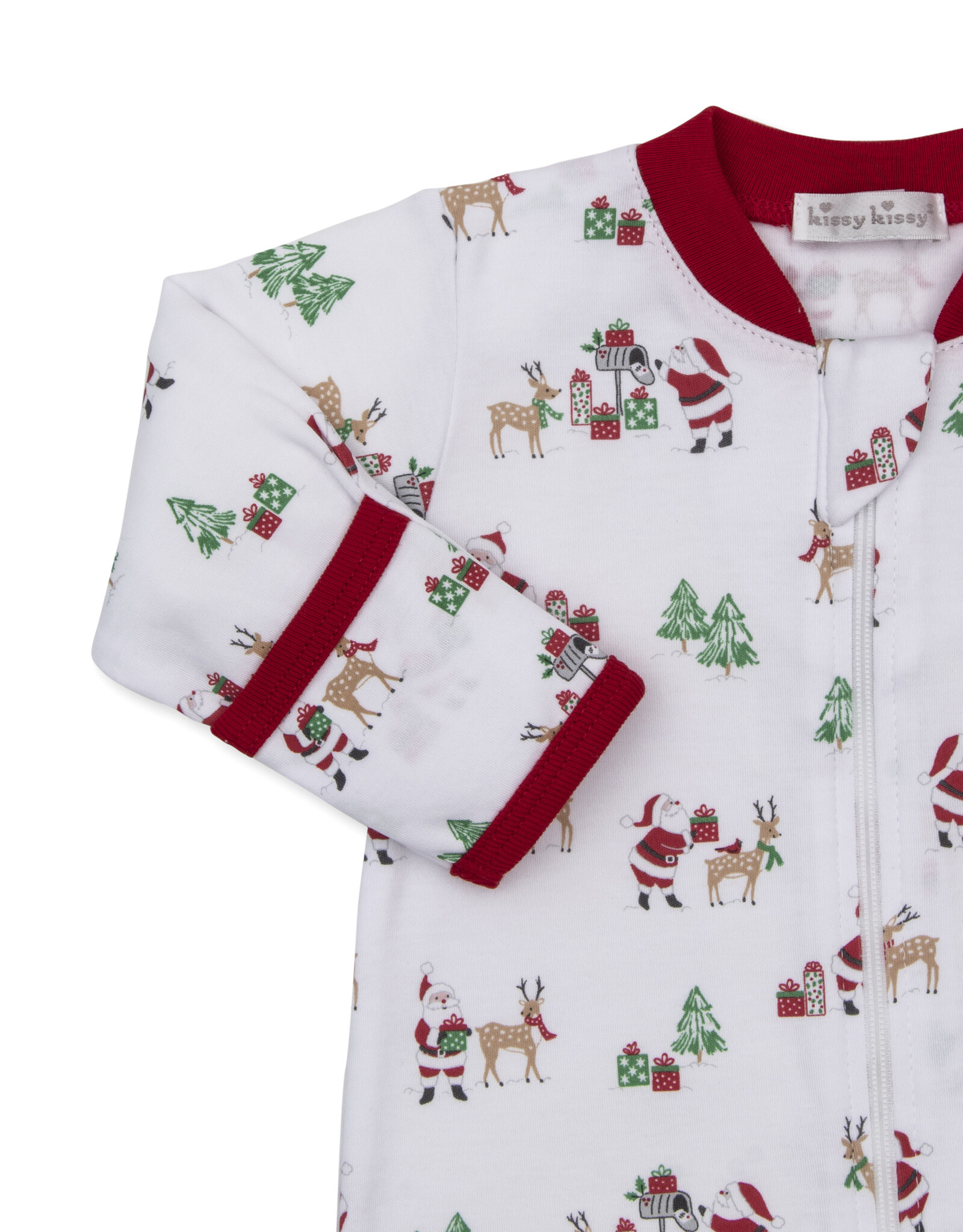 Kissy Kissy North Pole Reindeer Zip Footie