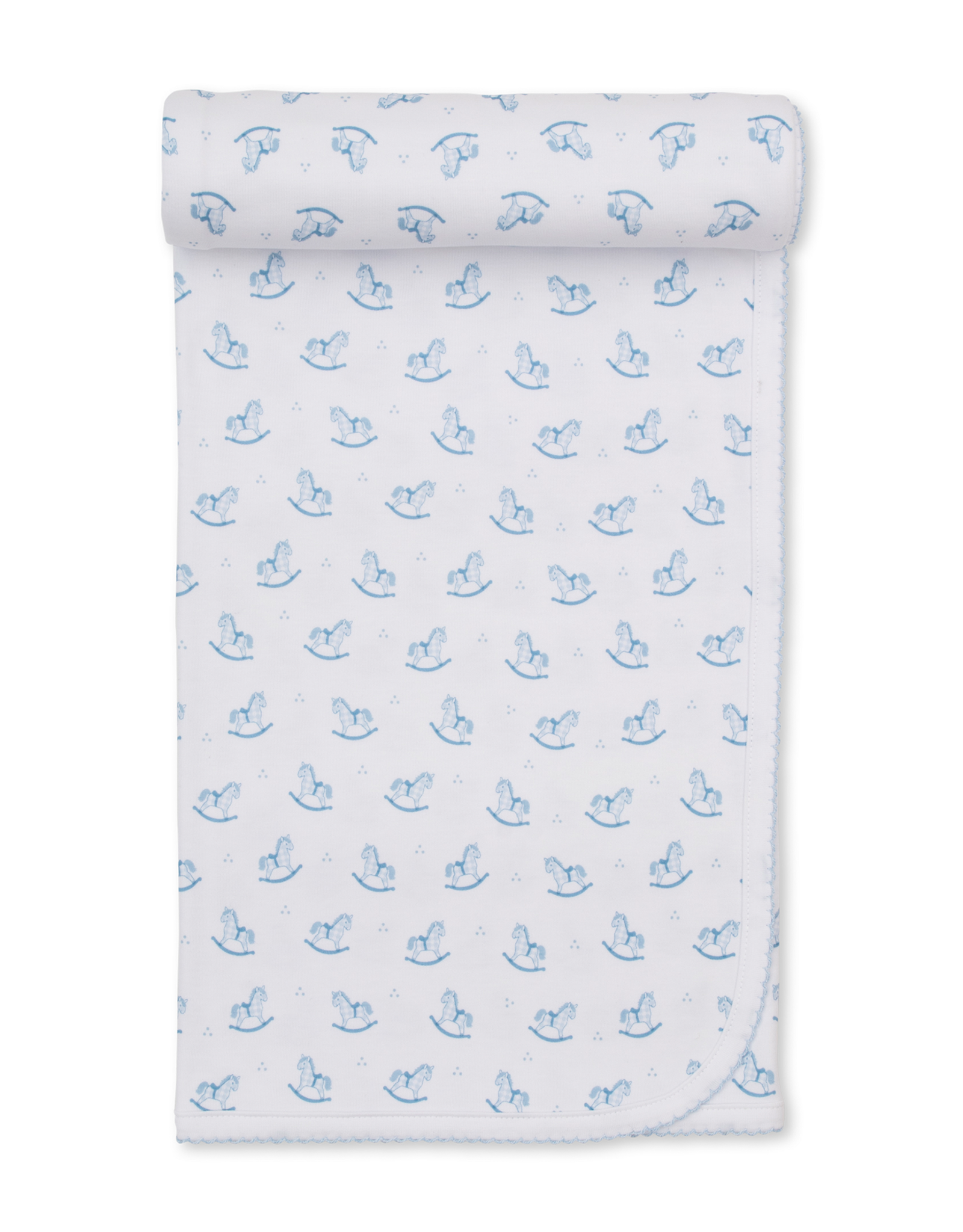 Kissy Kissy Gingham Rockers Blanket BLUE