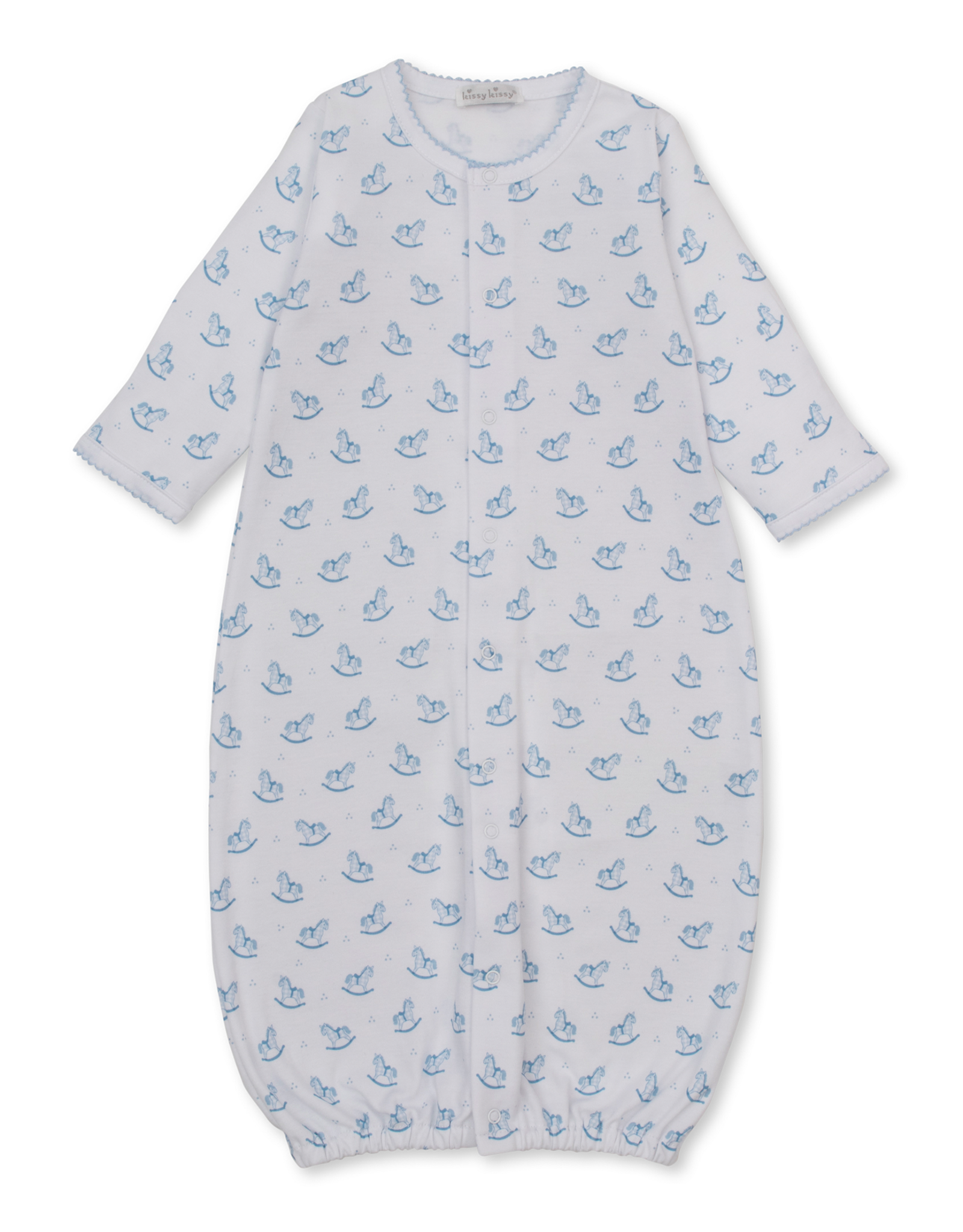 Kissy Kissy Gingham Rockers Converter Gown BLUE