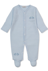 Kissy Kissy Gingham Rockers Stripe Footie BLUE