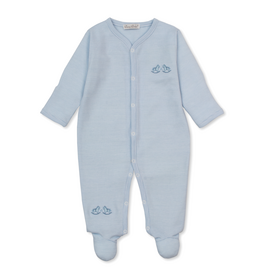 Kissy Kissy Gingham Rockers Stripe Footie BLUE