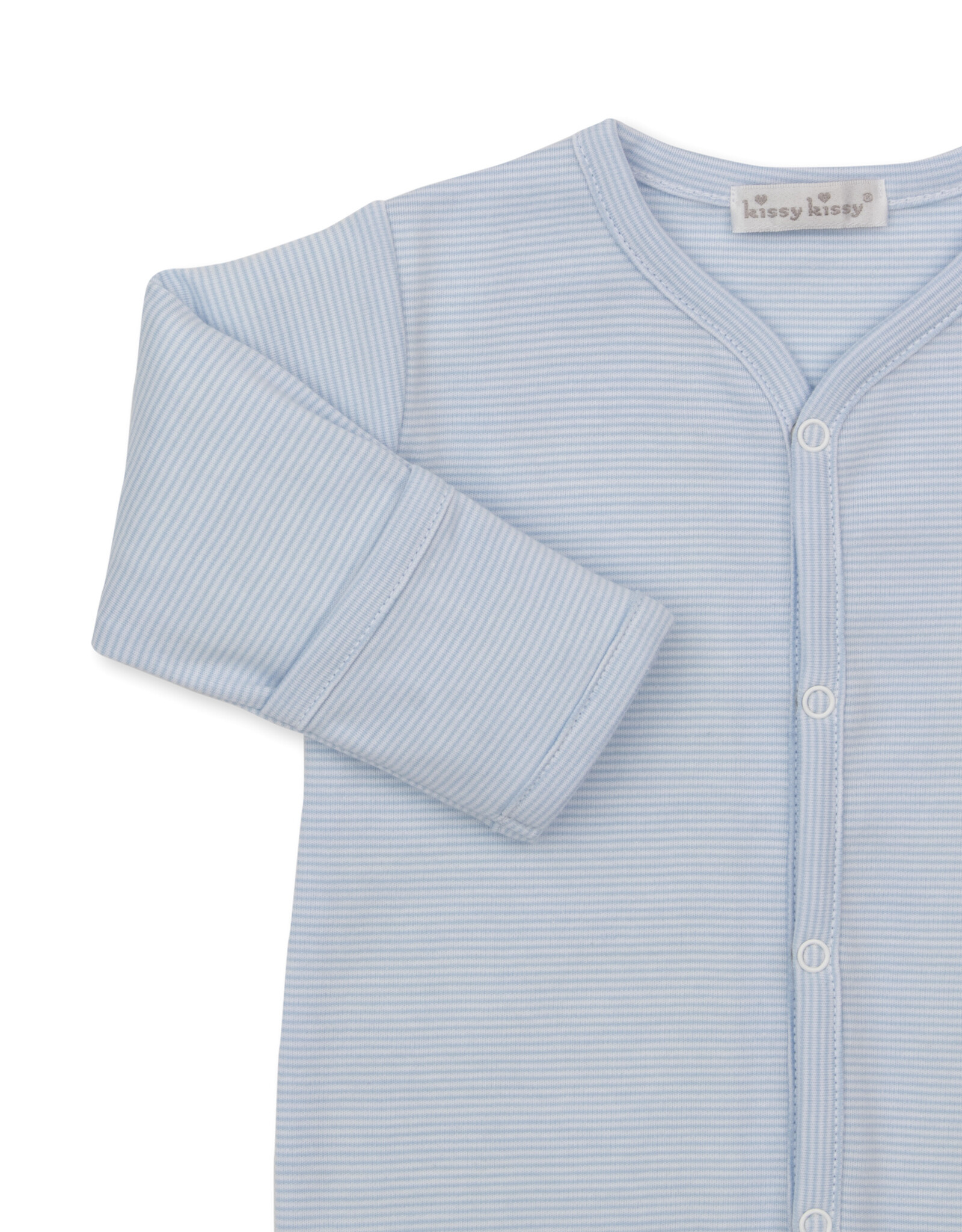 Kissy Kissy Gingham Rockers Stripe Footie BLUE