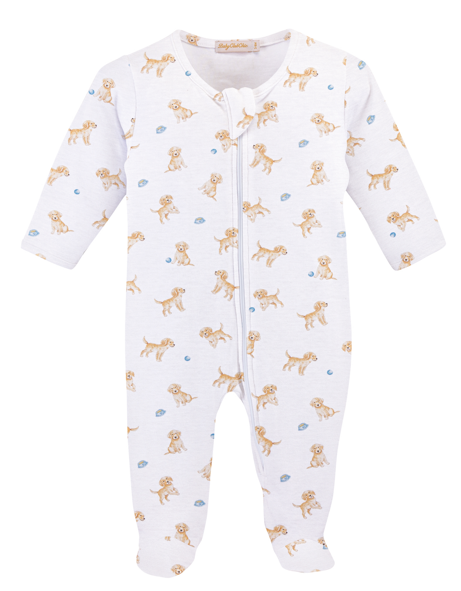 Baby Club Chic BCCF26 Tiny Puppies Zipped Footie