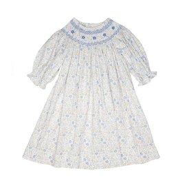 Sweet Dreams Ashley Blue/Yellow Floral Smocked Dress