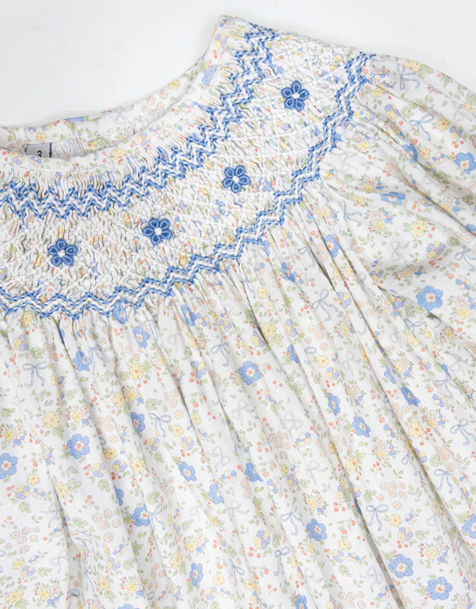 Sweet Dreams NHC209 Ashley Blue/Yellow Floral Smocked Dress