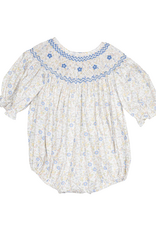 Sweet Dreams NHC208 Ashley Blue/Yellow Floral Smocked Bubble