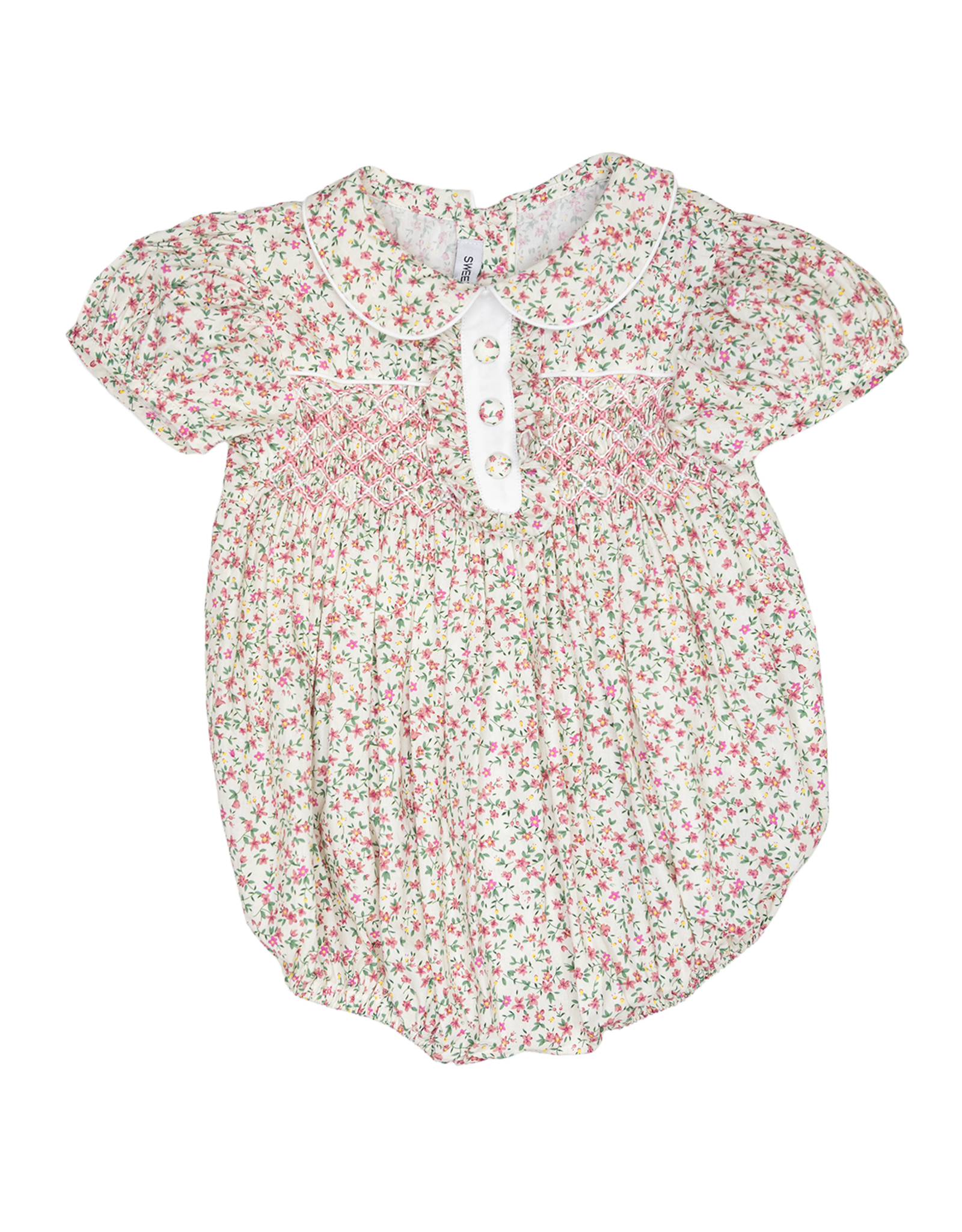 Sweet Dreams NHC202 Samantha Floral Smocked Bubble