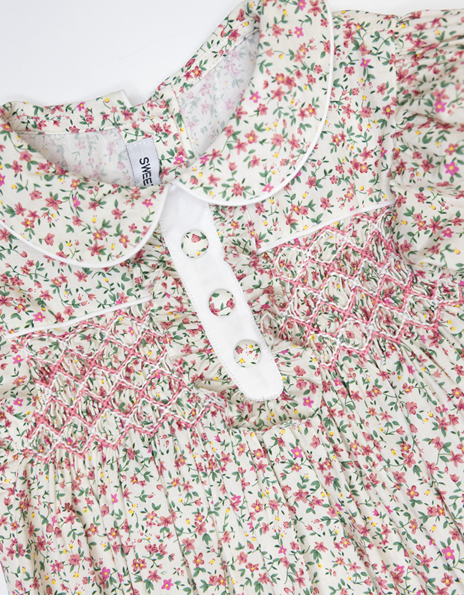 Sweet Dreams NHC202 Samantha Floral Smocked Bubble