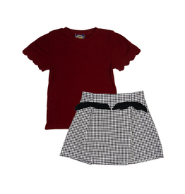 Emma Jean Brooklyn Skirt Set Burgundy/Black