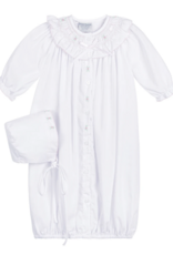 Feltman Brothers NB1185 Ribbon Ruffle Smocked Gown White/Pink