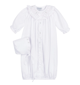 Feltman Brothers Ribbon Ruffle Smocked Gown White/Pink
