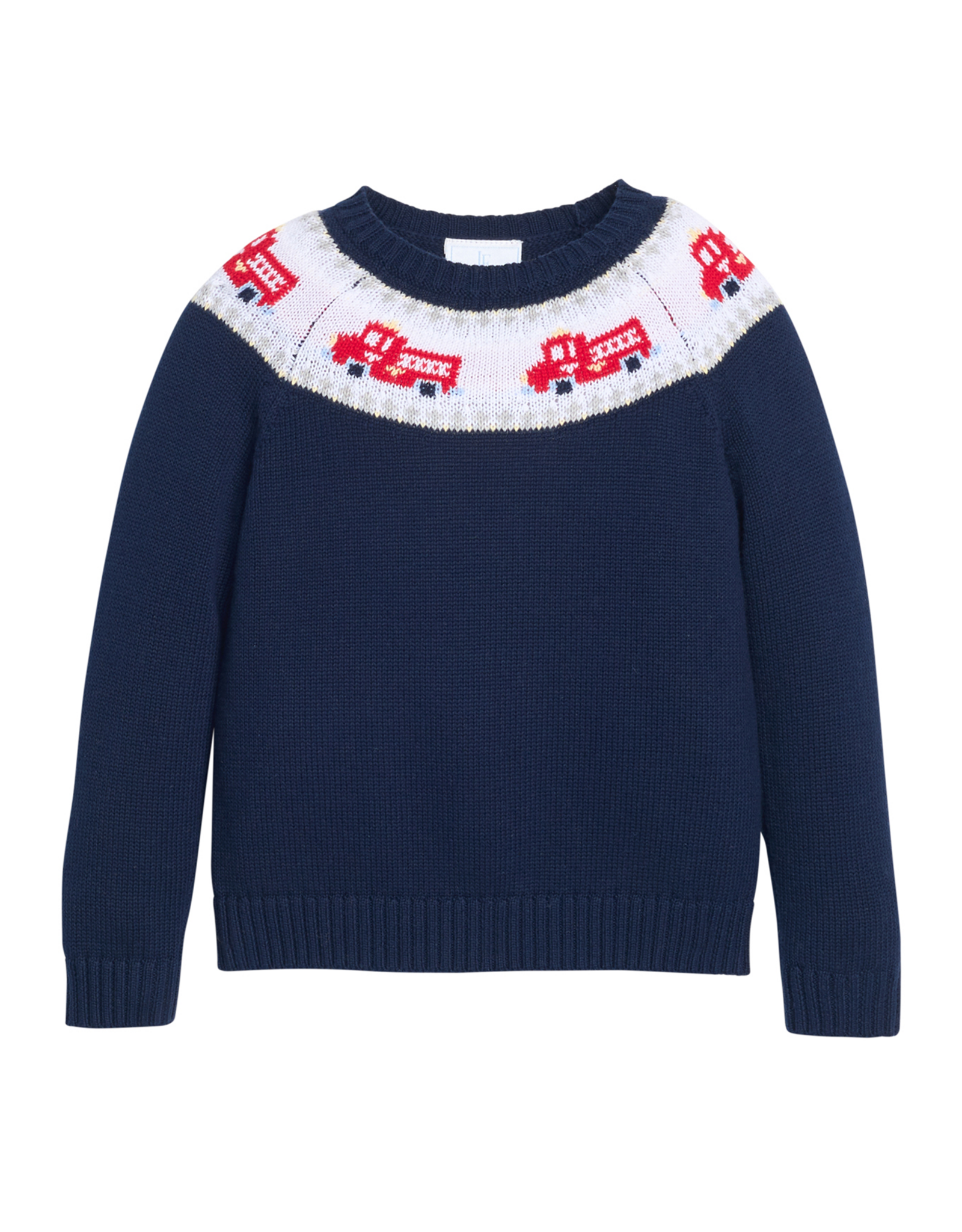Little English LEF26 Fair Isle Sweater Firetrucks