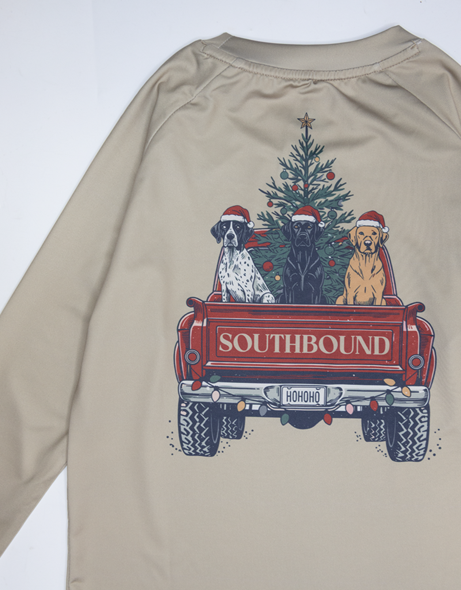 South Bound SBound LS Performance Tee 4361 Christmas Dog Truck