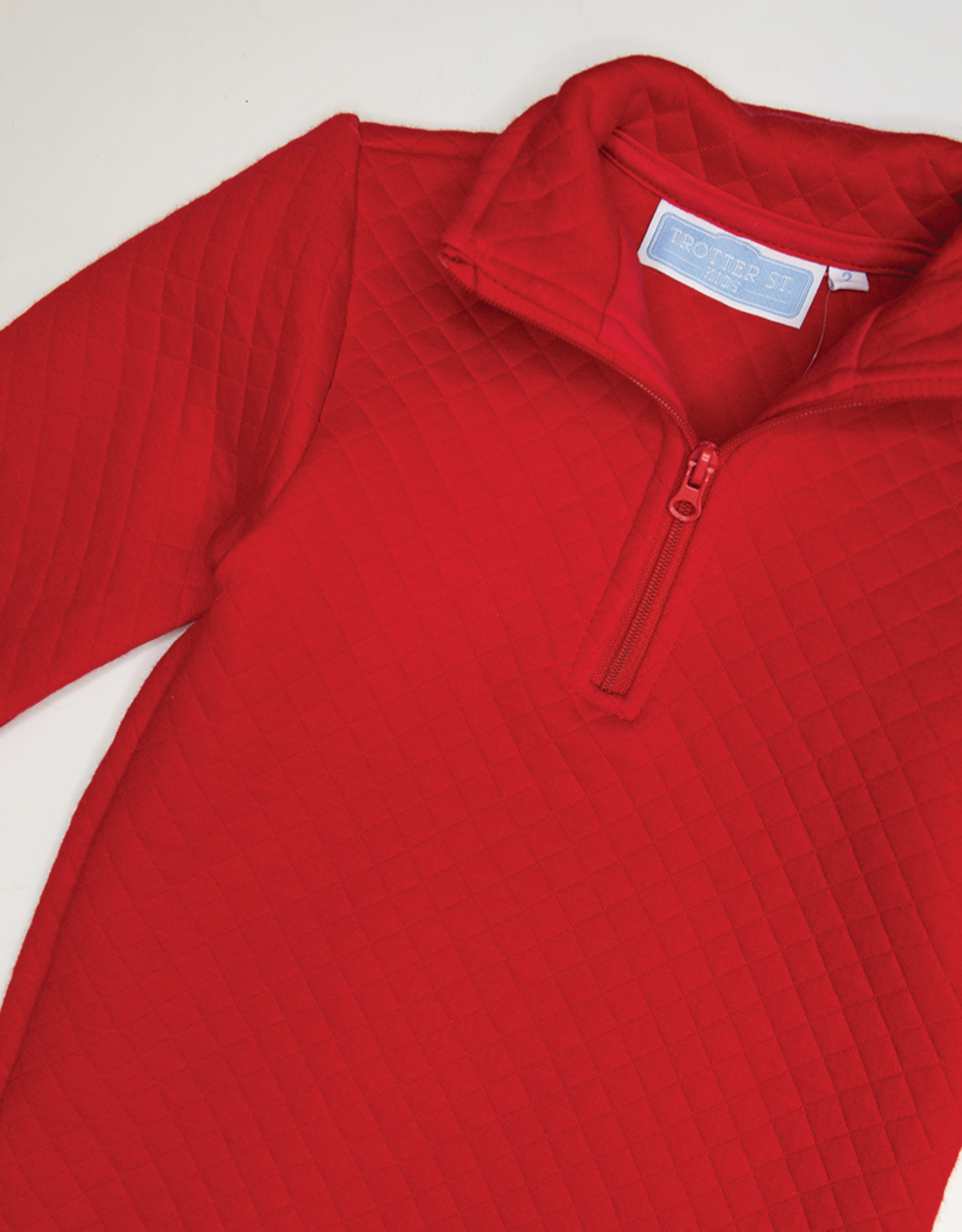 Trotter Street Kids TSF26 1/4 Quilted Pullover Red