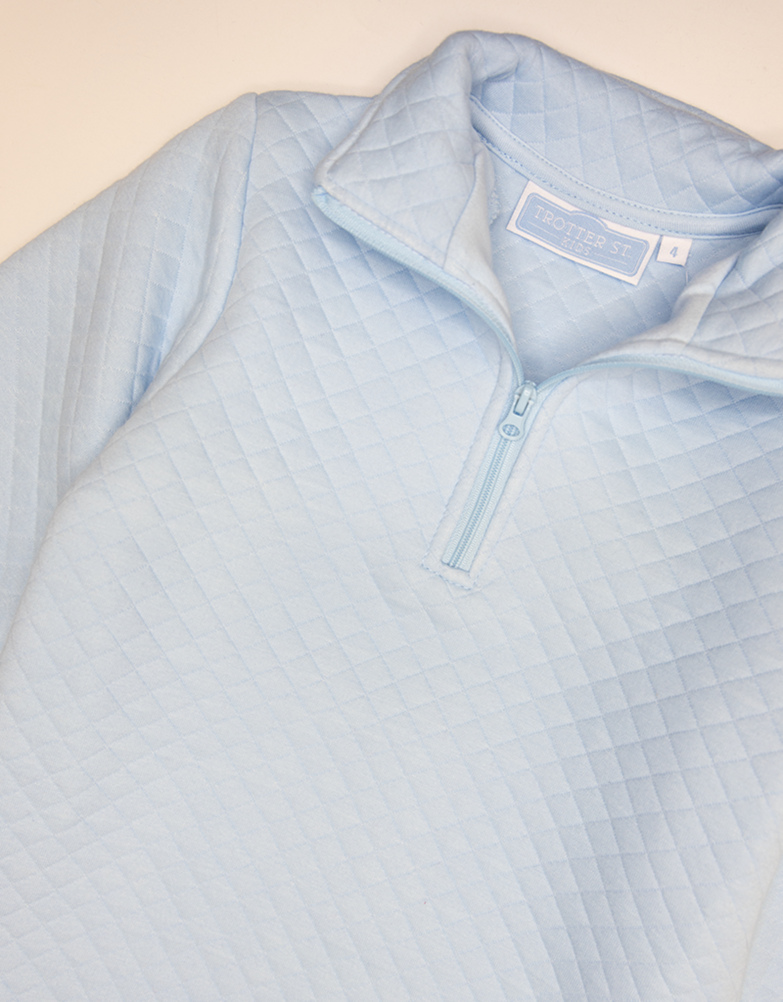 Trotter Street Kids TSF26 1/4 Quilted Pullover Light Blue