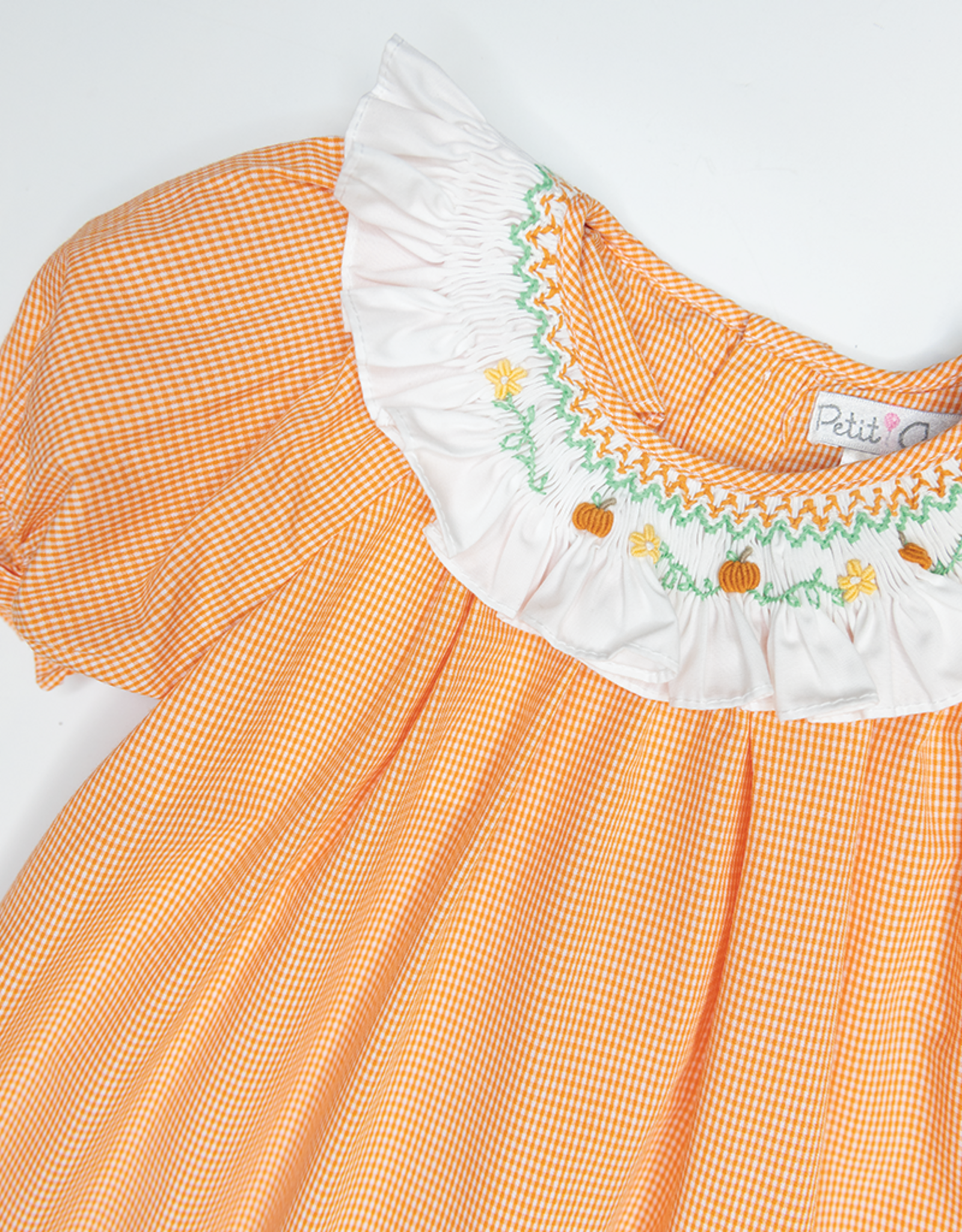 Petit Ami 2-3-4024 Pumpkin Smocked Dress