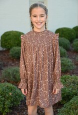 Pleat Lottie Dress Brown Sugar Blooms