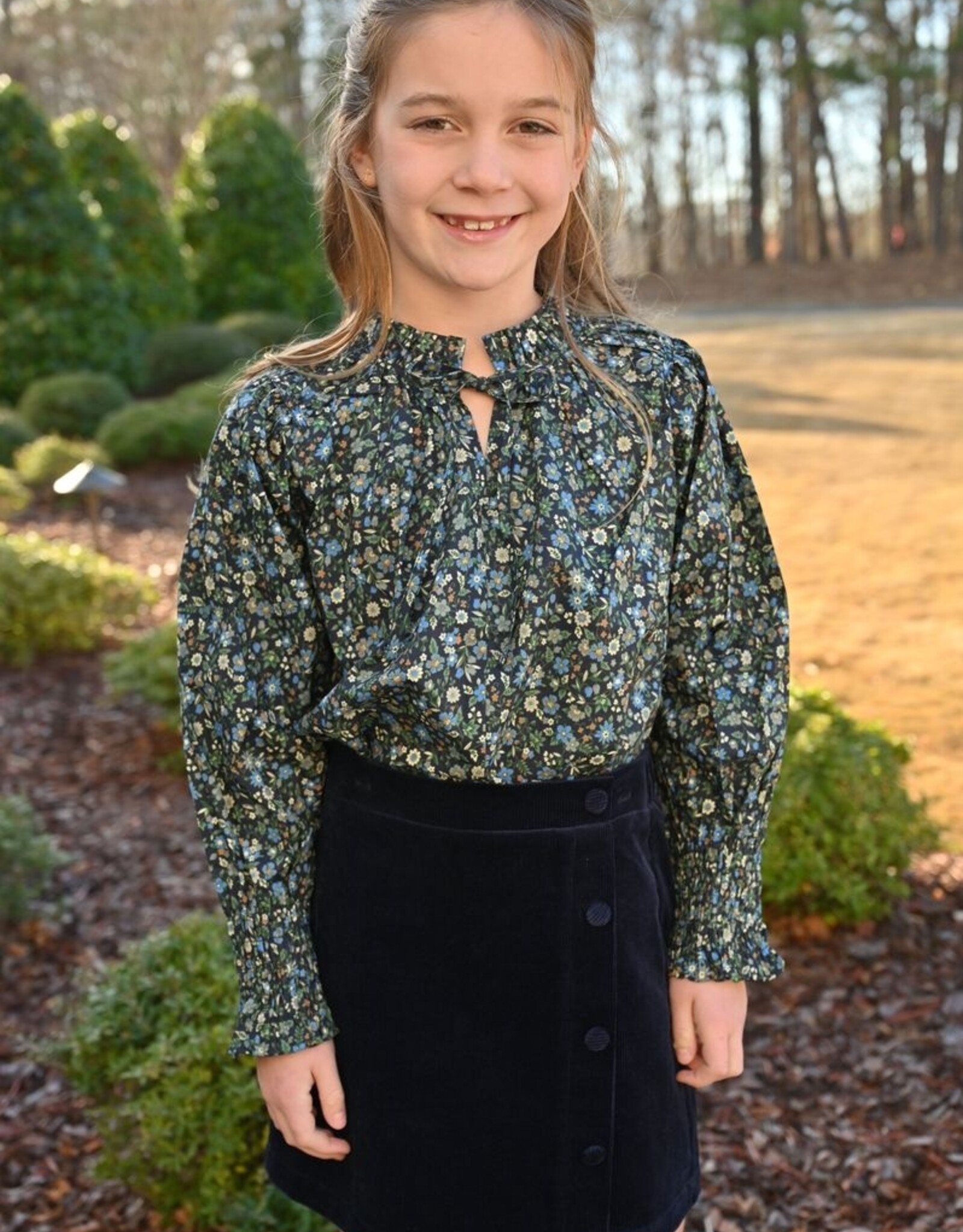 Pleat Blair Blouse Twilight Floral