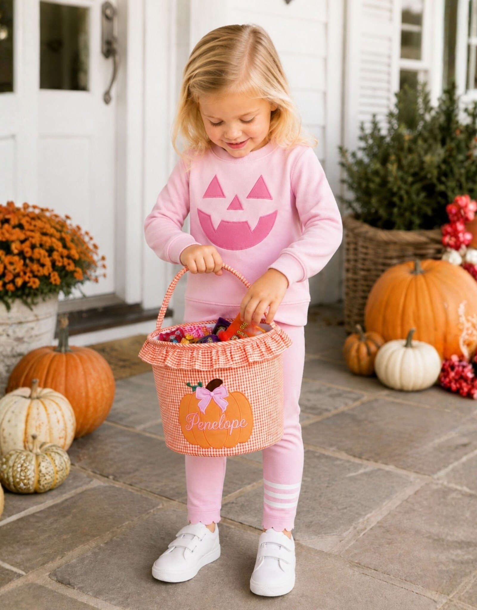 Bits & Bows BB Ruffled Pumpkin Tote Orange