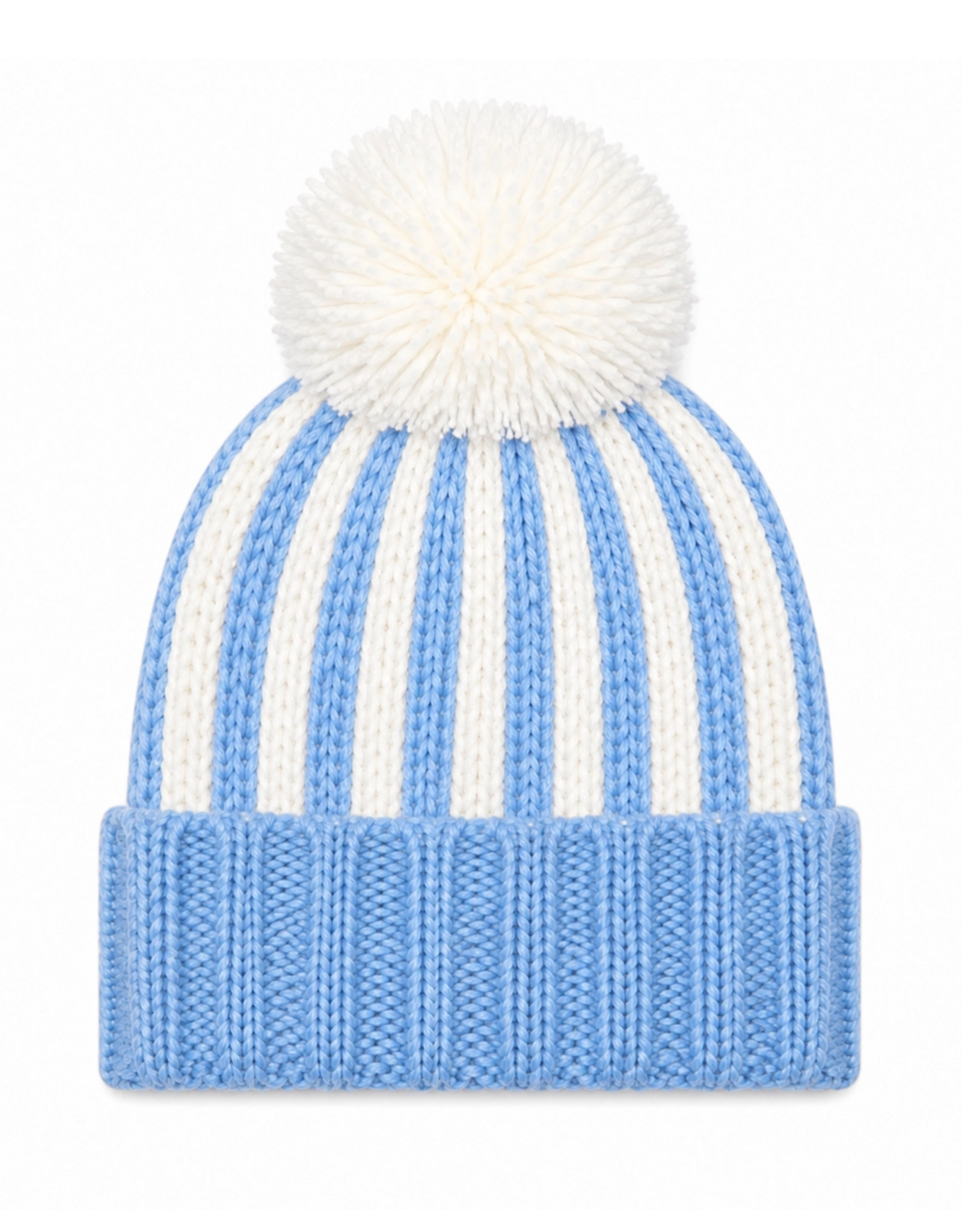 Bits & Bows BB Knit Hat Blue/White Stripe