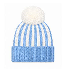 Bits & Bows Knit Hat Blue/White Stripe