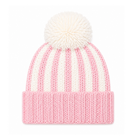 Bits & Bows Knit Hat Pink/White Stripe
