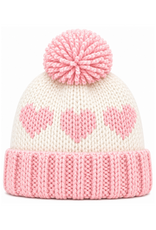 Bits & Bows BB Knit Hat Hearts Cream