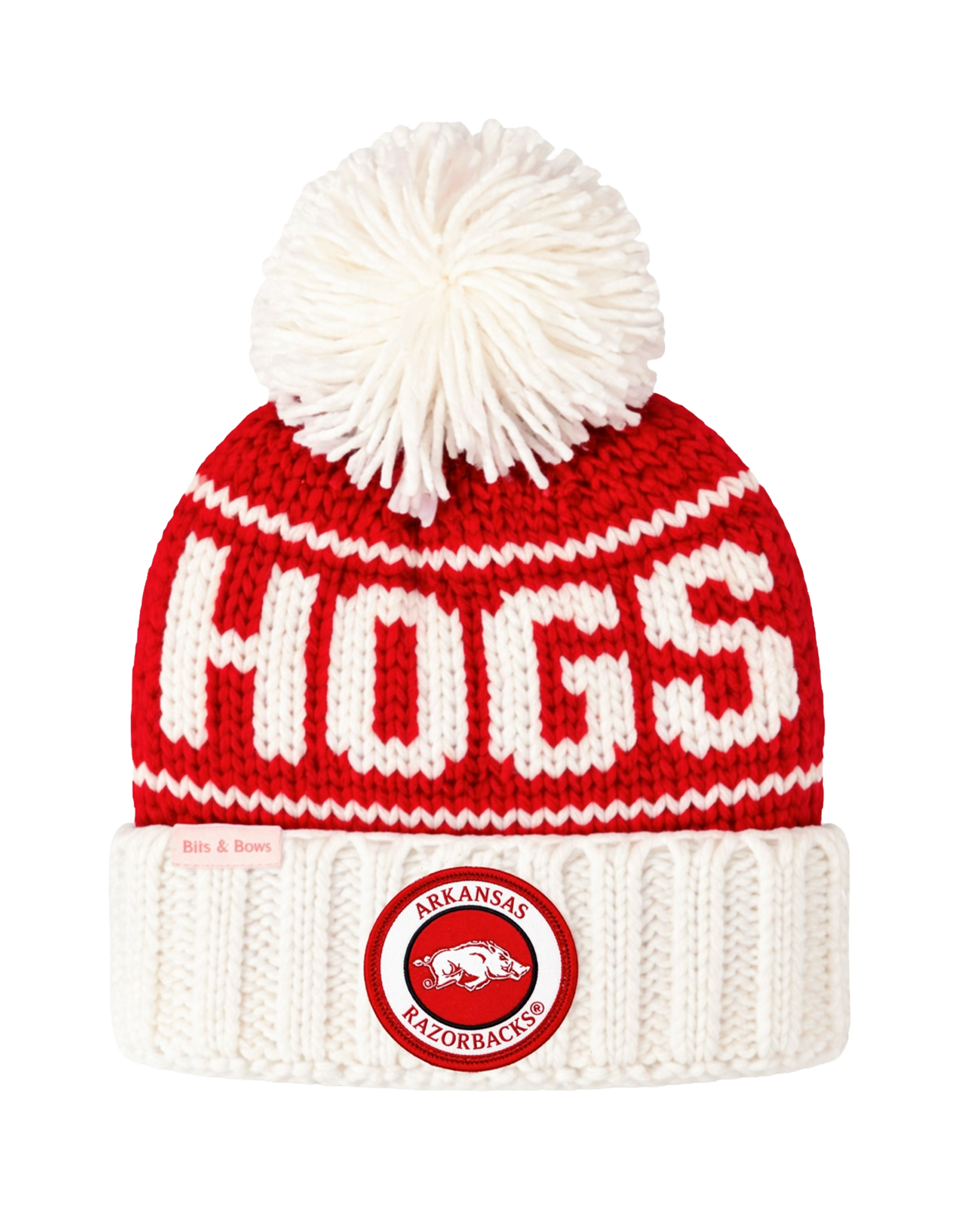 Bits & Bows BB Knit Hat Arkansas Hogs