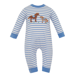 Claire and Charlie Horse Applique Romper