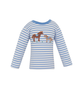 Claire and Charlie Horses Applique Shirt